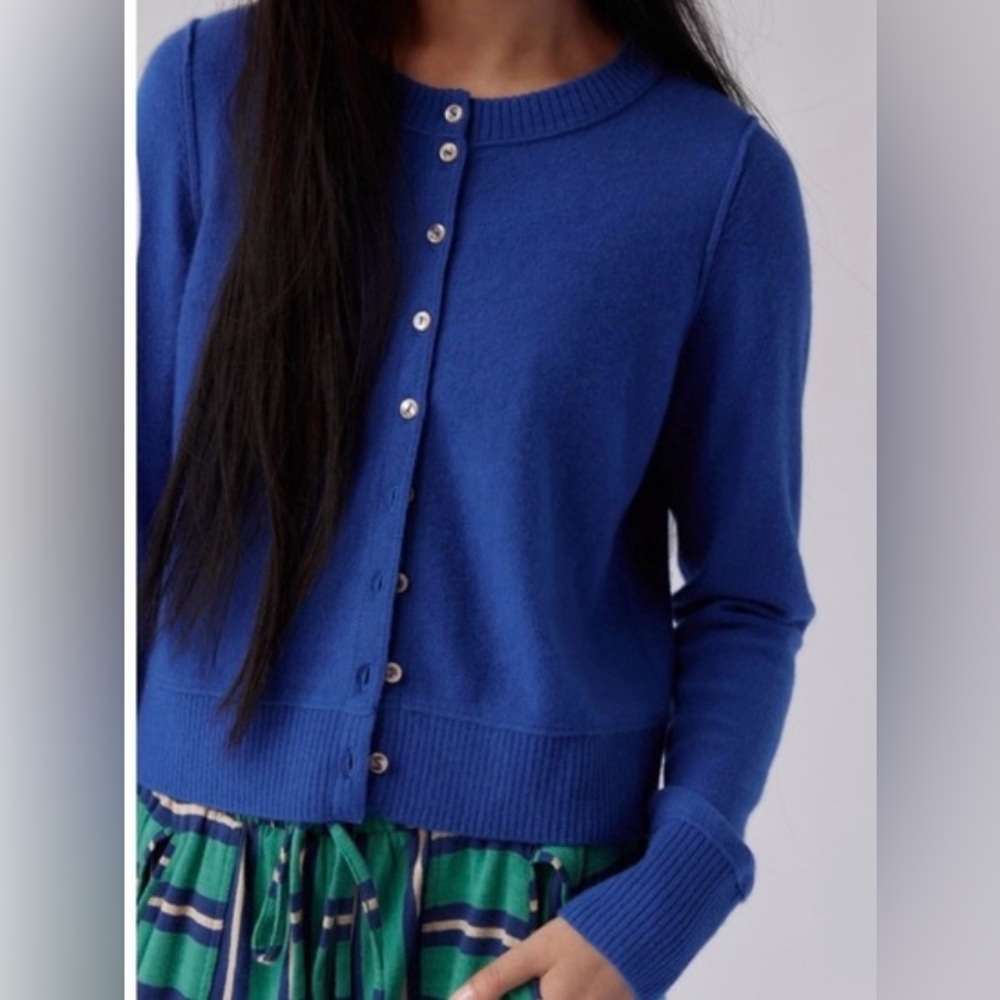 Free People Nocturnal Solid Cashmere Cardi in blue size XS NWT